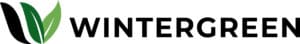 Logo of Wintergreen that includes shades of green leaves and black text 