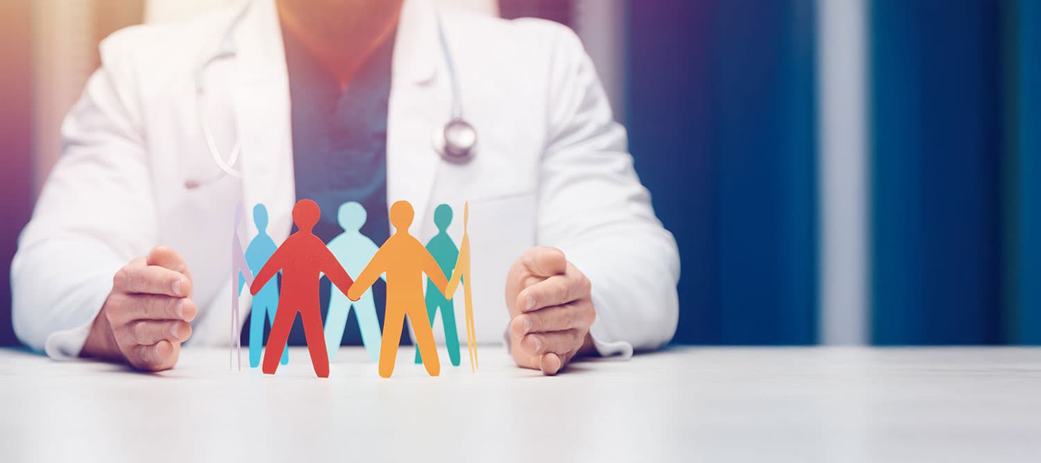 Doctor with paper dolls